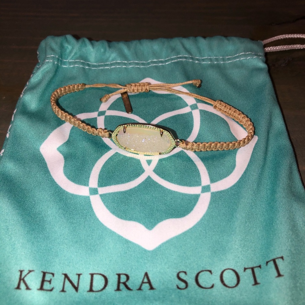 Elle gold friendship bracelet in clear drusy